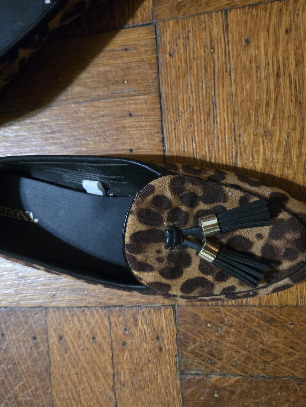 Merona Leopard Tassel Slip-On Loafers in Brown and Black New Never Worn - Picture 4 of 6